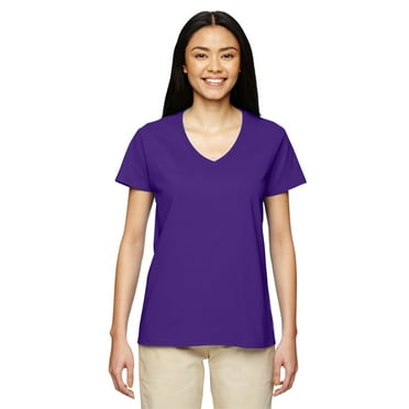 Gildan G500VL Ladies Heavy Cotton 100% Cotton V-Neck T-Shirt