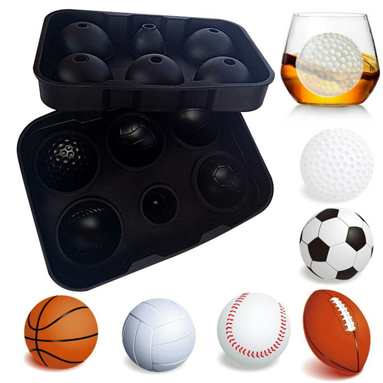Basketball Football Ball Shape Ice Cube Mold Silicone Whisky Wine