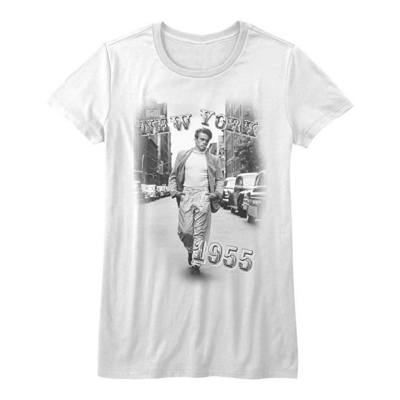 James Dean 1955 White Junior Women's T-Shirt