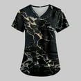 thumbnail image 4 of EHTMSAK Print Scrubs for Women Tops, Floral with Pocket, V-Neck Cartoon Printed Casual Short Sleeve Working Uniform Top Nurses Tunic Uniform Clinic Carer V-Neck Protective Clothing Tops Black 4X, 4 of 7