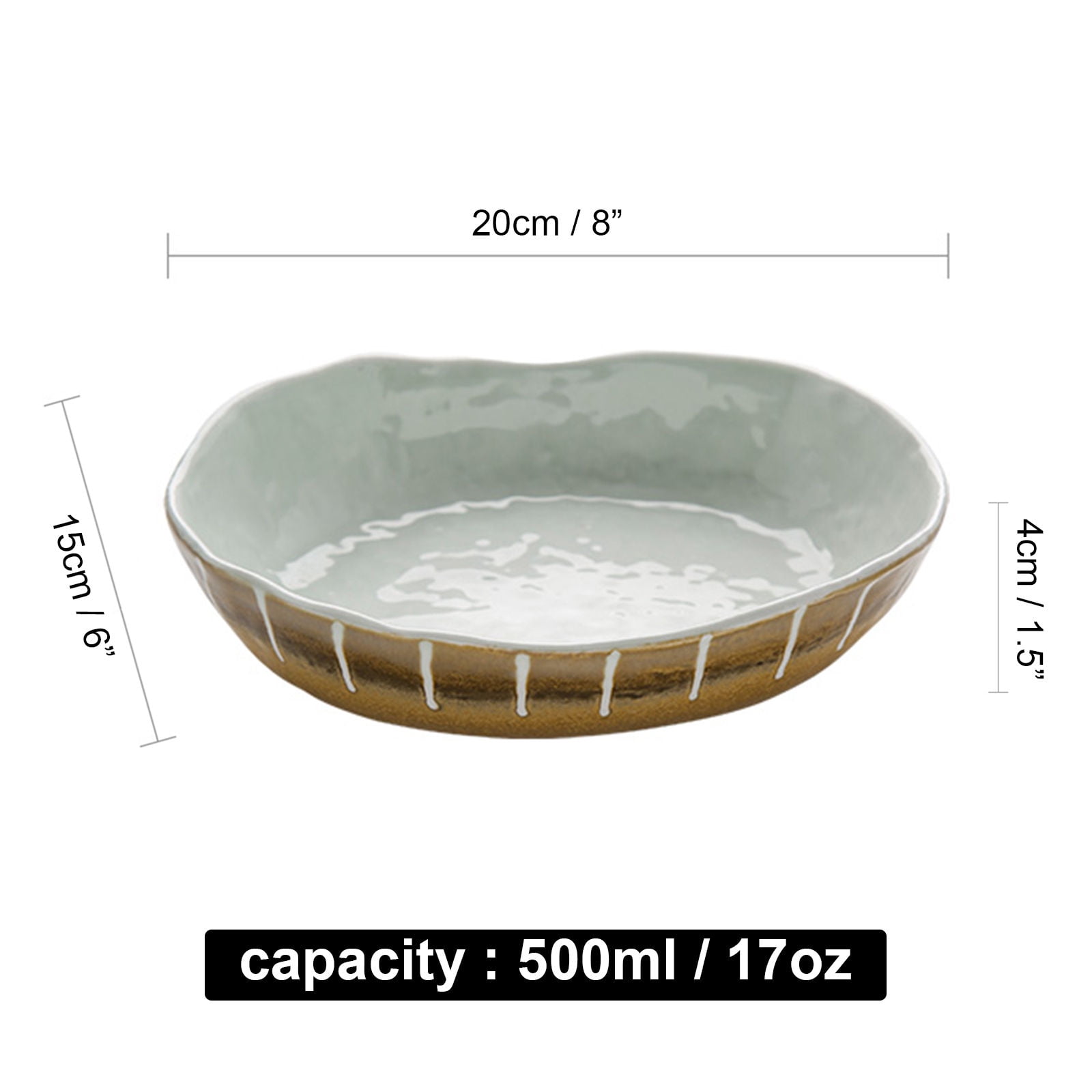 Qeeadeea Large Ceramic Pasta Bowl, Stackable Deep Soup Plate