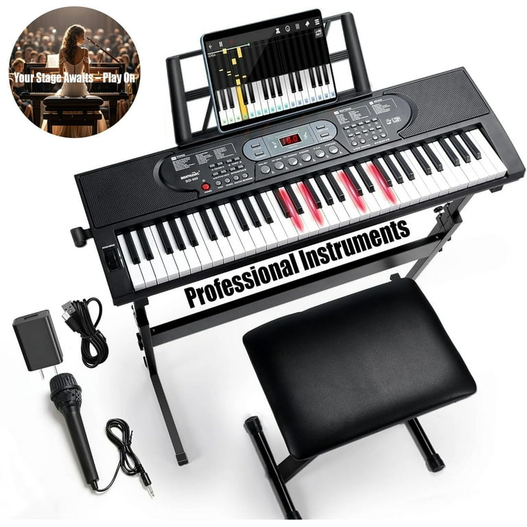 鍵盤楽器 Organ piano with stand Amazon.com: Ktaxon 88 Key Keyboard Piano Weighted Action