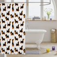 thumbnail image 3 of Manfei Cute Dachshund Shower Curtain 72Wx84L, Cartoon Animal Lover Bathroom Shower Curtain, White, 3 of 5