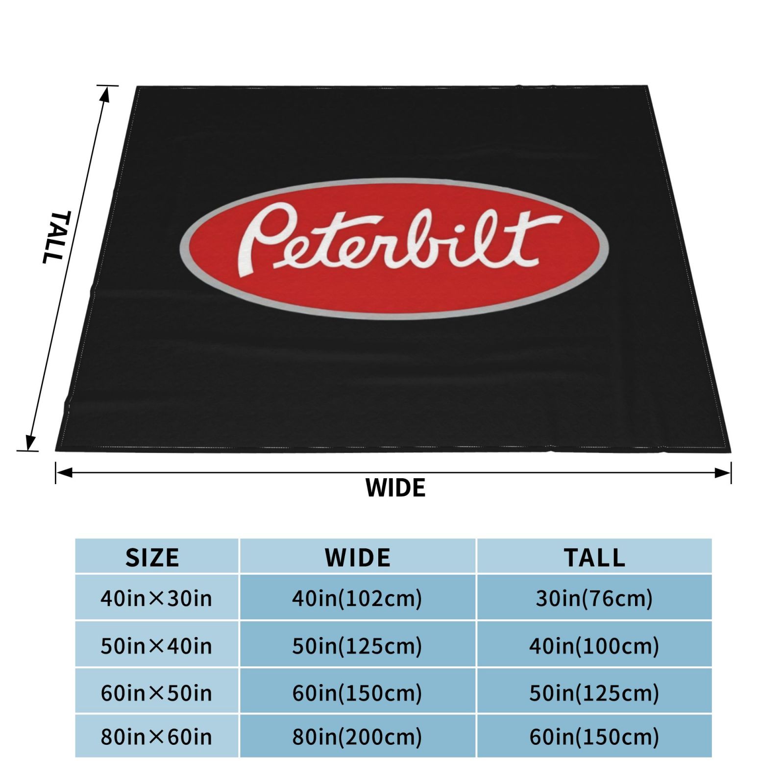 Peterbilt Flannel Blanket Funny Ultra-Soft Micro Warm Throw Blanket Fleece Blanket Interesting Gift 80"X60"