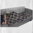 thumbnail image 6 of Abstract Soft Flannel Fleece Throw Blanket, Persian Moroccan Middle Eastern Design with Flower Image, Cozy Plush for Indoor and Outdoor Use, 50" x 60", Pale Grey Burgundy, by Ambesonne, 6 of 6