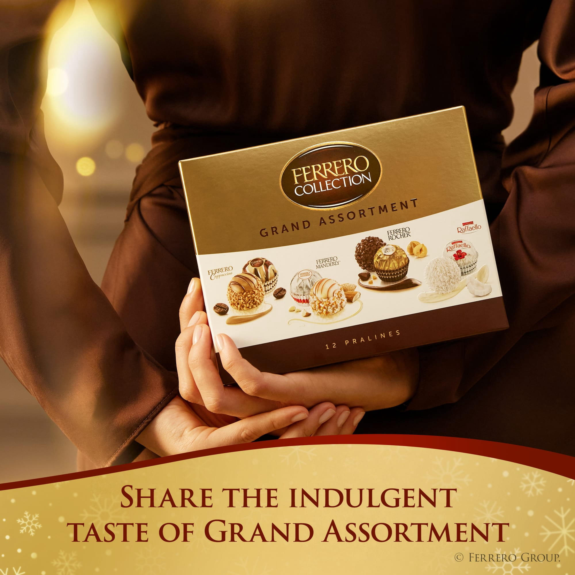 (2 pack) Ferrero Collection Grand Assortment, Hazelnut Chocolate, Coconut, Almond, Cappuccino, Holiday Gift Box, 12 Count, 4.1 oz