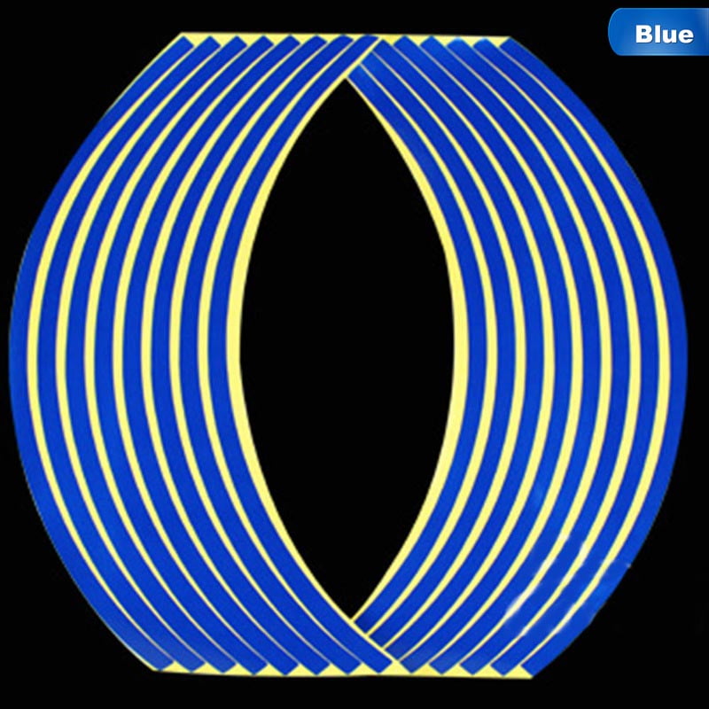 AkoaDa 1pc 18 Inch 16 Strips Wheel Sticker Reflective Rim Stripe Tape Decal Sticker Bike