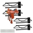 thumbnail image 1 of QinaQin Soportes de pared para sillas de montar con barra para mantas, fabricados en acero resistente para montar western o inglés en establo o remolque, 1 of 7