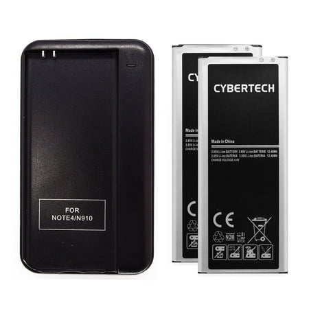 CyberTech 2X High Capacity Replacement Li-ion Battery 3200mAh with Multi Function USB Wall Charger for Samsung Galaxy Note
