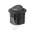 thumbnail image 4 of 10 Pcs SPST Black Button On/ Round Rocker Switch AC 6A/125V 3A/250V, 4 of 8