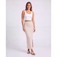 thumbnail image 3 of Real Essentials 3 Pack: Women's Ribbed High Waisted Maxi Skirt with Side Slit - Casual Long Pencil Skirt, 3 of 8
