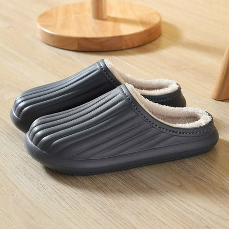 

CoCopeanut Winter Waterproof Couple Women Men Cotton Slippers Warm Plush Non-Slip Outdoor Cozy Home Thick Flat Sole Ladies Fur Boots Shoes