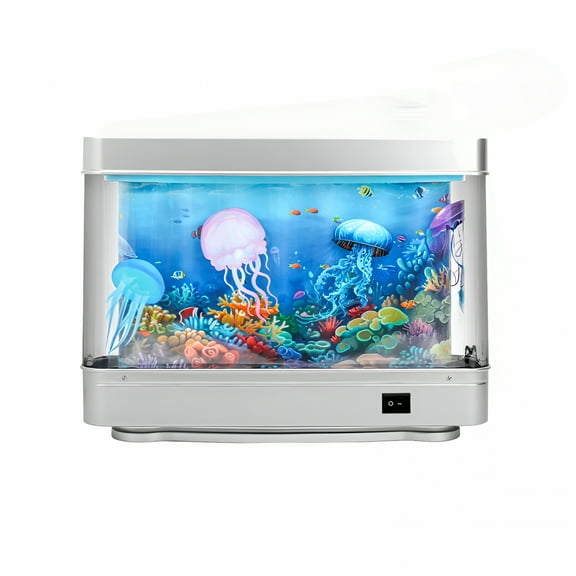 ACDANC Artificial Aquarium, Fake Fish Tank Mini Aquarium - Artificial Fish Tank with Moving Fish - Fake Aquarium Lamp - Perfect Sensory Lamp