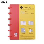 KW-trio Portable A6 Hardcover Loose Journal Notebook Refillable Writing Paper Mushroom Holes 6-Ring Binder Perfect for Travel Office Home School Students