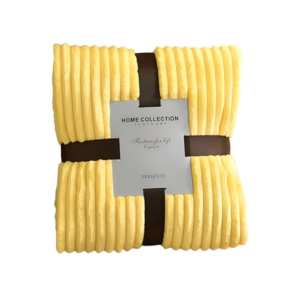 FURMORA Throw Blanket, Soft and Lightweight Blanket for Sofas and Beds, Plush Home Textiles, Home Decor, Yellow 50X70Cm