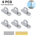 thumbnail image 1 of 6pcs Stainless Steel Half Opening Hook Wall Mounted Single Hook (ruipei), 1 of 3