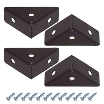 Uxcell 4-Pack L-Shape Corner Brace, 1.5 x 1.5 in Stainless Steel Right Angle Support Brackets Fastener Joint [Brown]