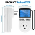 thumbnail image 3 of WHEANG Measuring Tools 1800W Digital Temperature Controller with White Lcd Display 15A/120V Thermostat for Heating and with Timer Function One Size White, 3 of 7