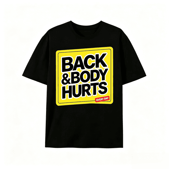 short sleeve shirt elaxed Fit Graphic T Shirt for Men - Casual Short Sleeve Tee with Funny 'Back And Body Hurts' Print for Summer, Spring