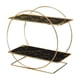 thumbnail image 2 of Estante de hierro de doble nivel, organizador de baño de gran capacidad para cosméticos y artículos de aseo, solución de almacenamiento elegante para escritorio con paneles impermeables, 2 of 6