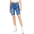 thumbnail image 3 of Oat Womens High-Rise Bermuda Jean Shorts, Blue/30, 3 of 3