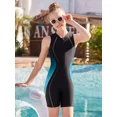 thumbnail image 6 of ANFERRY Girls One Piece Swimsuit Boyleg Zipper Athletic UPF50+ Bathing Suit, Sizes 7-16, 6 of 7