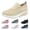Beige, variant on Women's Arch Support Orthopedic Sneakers, Woven Slip-On Walking Shoes, Breathable, Non-Slip Outsole, Comfortable Work Shoes for Standing Long