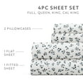 thumbnail image 5 of Noble Linens 4 Piece Pattern Microfiber Bed Sheets Set, Delicate Blossoms Light Blue, Queen, 5 of 8