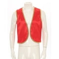 thumbnail image 3 of iixpin Mens Halloween Deluxe Arabian Prince Vest Shiny Stain Open Front Waistcoat Burgundy L, 3 of 7