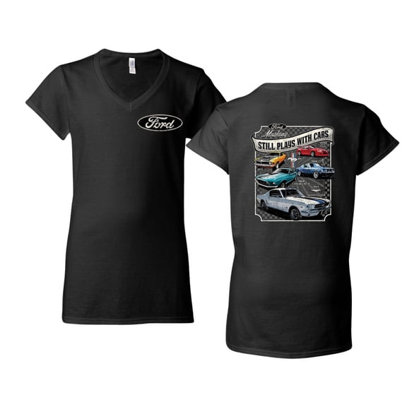 Wild Bobby Ford Still Plays With Cars Classic Muscle Car Lover, Women Standard V-Neck Tee