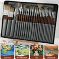thumbnail image 3 of MKDAQIQIU 25pcs Paint Brush Set,  Oil Paint Brushes, Brown, 3 of 8
