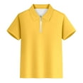 thumbnail image 4 of shoper Boys Polo Shirts Size 10-12 Collared Solid Color Short Sleeve Shirts Casual Vacation Tops Toddler Boys Gentlemen's Wear Yellow 160, 4 of 4