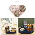thumbnail image 4 of Double Water and Food Bowl Set Dispenser Bottle Feeder Bowl s Dish Feeding Station for Small or Medium Size dogs and cats , Pink, 4 of 9