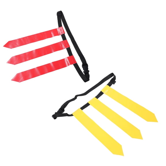 BESTYASH 2-Pack Nylon Flag Football Belts with Bright Red and Yellow Flags for Youth and Adult Team Sports
