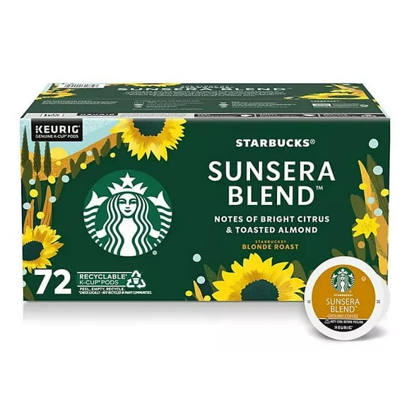 Starbucks Blonde Roast K Cups Coffee Pods, Sunsera Blend 72 ct