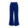 thumbnail image 6 of Bibifish Womens Pants Black Drawstring Waist Soft Loose Wide-Leg Pants Fit Casual Daily Errands Weekend Relaxing Pants With Side Pocket, 6 of 7