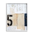 thumbnail image 4 of Stupell Industries Weathered Street Style Number 5 Stencil Rustic Abstract Painting White Framed Art Print Wall Art, Design by Erin Ashley, 4 of 5
