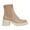 Light Khaki, variant on Dellytop Womens Lug Sole Platform Elastic Slip On Casual Chunky Block Heel Ankle Boots