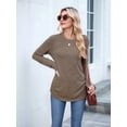thumbnail image 6 of Womens Sweaters Long Sleeve Shirts Fall Fashion Trendy Tops Ruched Outfits Winter Clothing Coffee S, 6 of 9