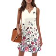 thumbnail image 4 of UDAUDU Casual Summer Dresses for Women 2026 V-Neck Sundresses Sleeveless Loose Sleep Dress Beach Tank Dress Vacation Floral Dresses Beige M, 4 of 7