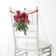 thumbnail image 4 of CuiLiyq Christmas Chair Back Floral Decor, Artificial Flower Swag with Red Bowtie Berries Jingle Bells, for Winter Wedding Aisle Flowers Decorations, 4 of 6