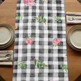 thumbnail image 5 of Table Runners 108 Inches Long Dress Scarves, Bunny Easter Farmhouse Coffee/Dining/Kitchen Table Runner for Living Room, Rabbit Black White Plaid Farmhouse 13x108 Inch, 5 of 9