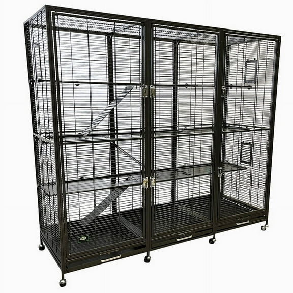 Borneo Cage   Add-On   Shelf & Ladder Set   Expander Set - for Sugar Gliders, Squirrels, Marmosets & Other Small Pets