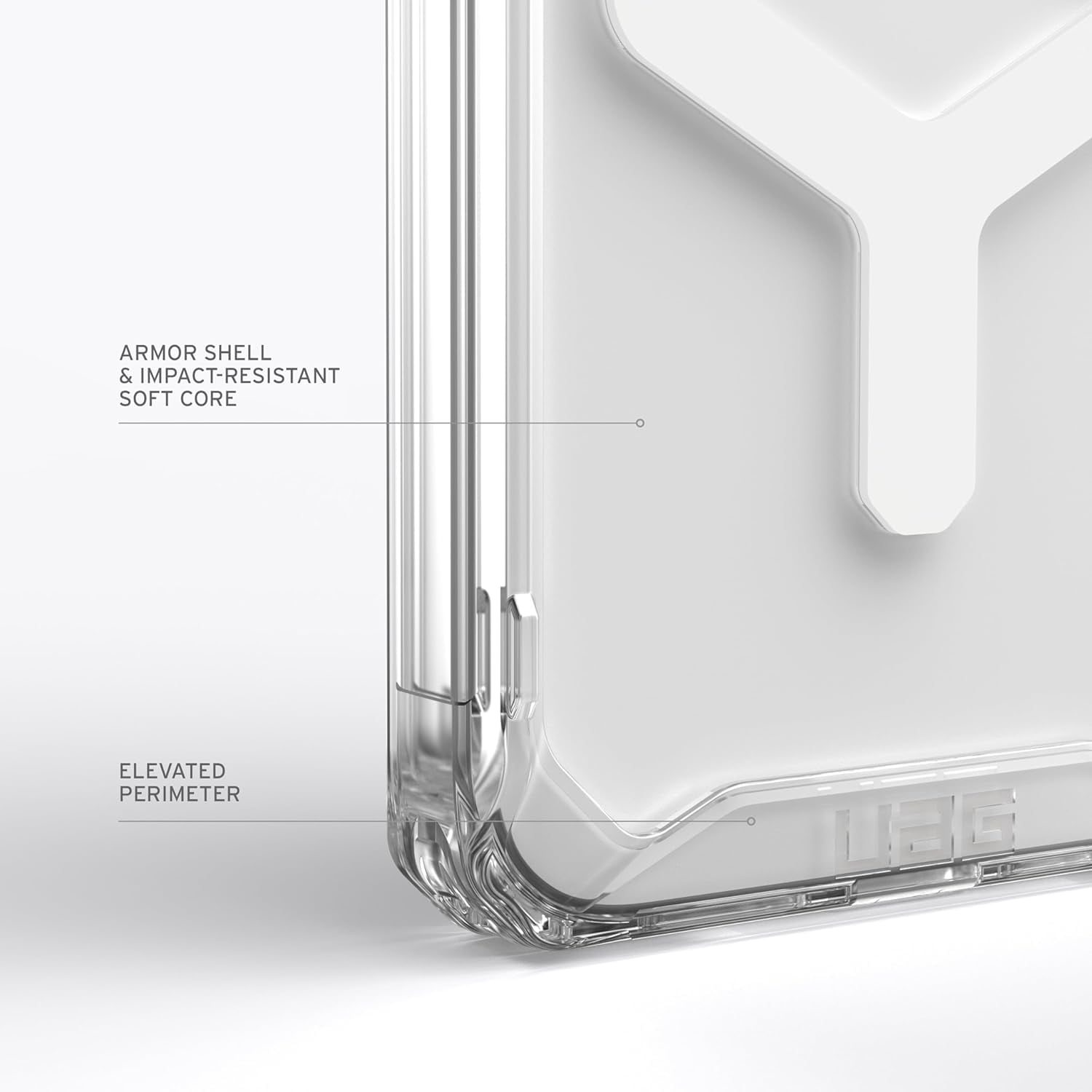 UAG iPhone 15 Pro Case 6.1" Plyo Ice/White Built-in Magnet Compatible with MagSafe Charging Rugged Anti-Yellowing Transparent Dropproof Protective Cover