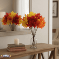 thumbnail image 2 of PMU 3Pcs Artificial Maple Leaves Branches, 12.5in Fake Fall Leaves for Thanksgiving Table Centerpieces Decoration 7 leaves in branch, 2 of 12