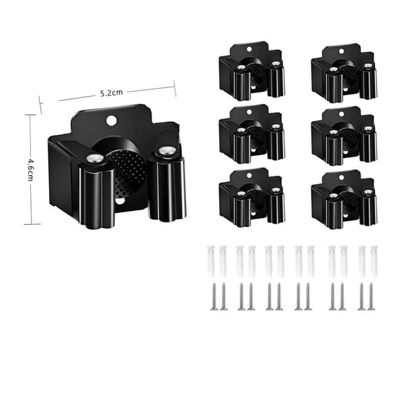 Mop Broom Holder Wall Mount, 6 Pack Mop Holder Stainless Steel Mop and Broom Holder for Home, Bathroom, Kitchen, Garage, Garden