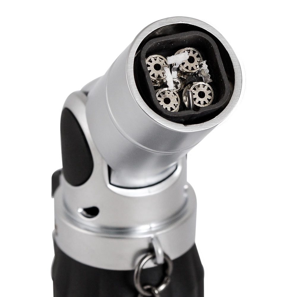 Vertigo Intimidator Quad Torch Lighter - Black Matte & Brushed Chrome