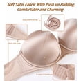 thumbnail image 6 of Exerin Women's Push Up Strapless Bras Underwire Padded Multiway Convertible Bra(32B,Beige), 6 of 9