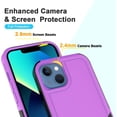 thumbnail image 2 of Designed for iPhone 14 & Apple iPhone 13 Cases,Heavy-Duty Tough Rugged Lightweight Slim Shockproof Protective Men Women Phone Case Cover for iPhone 13 (6.1",2021)[Purple/Black], 2 of 13