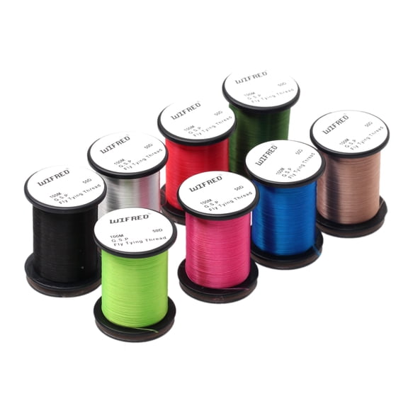 Wifreo 50D GSP Fly Tying Thread Set, 8-Color Premium Gel Spun Polyethylene, 100M/Spool